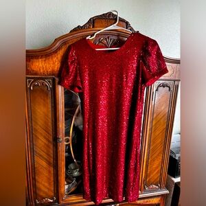 Red sparkly dress